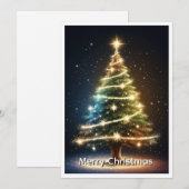 Elegante moderne niet-foto kerstboom feestdagenkaart (Voorkant / Achterkant)