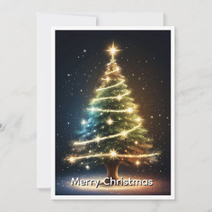Elegante moderne niet-foto kerstboom feestdagenkaart