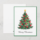 Elegante moderne niet-foto kerstboom feestdagenkaart (Voorkant / Achterkant)