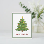 Elegante moderne niet-foto kerstboom feestdagenkaart (Staand voorkant)
