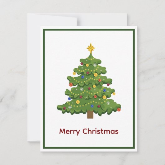 Elegante moderne niet-foto kerstboom feestdagenkaart (Voorkant)