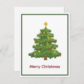 Elegante moderne niet-foto kerstboom feestdagenkaart (Voorkant / Achterkant)