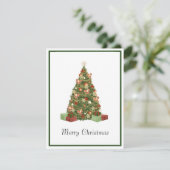 Elegante moderne niet-foto kerstboom feestdagenkaart (Staand voorkant)