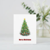 Elegante moderne niet-foto kerstboom feestdagenkaart (Staand voorkant)