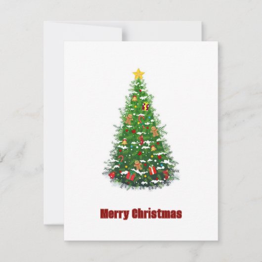 Elegante moderne niet-foto kerstboom feestdagenkaart (Voorkant)