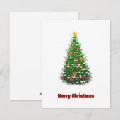 Elegante moderne niet-foto kerstboom feestdagenkaart (Voorkant / Achterkant)