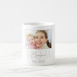 Elegante moderne nieuwe moeder ingestelde jaarfoto koffiemok
