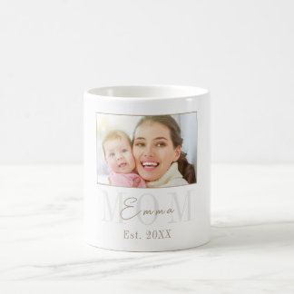 Elegante moderne nieuwe moeder ingestelde jaarfoto koffiemok