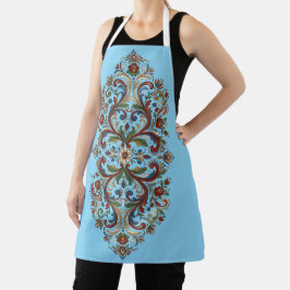 Elegante moderne Noorse Rosemaling bloemkunst Schort