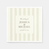 Elegante moderne olijfgroene gestreepte bruiloft servet (Voorkant)