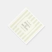 Elegante moderne olijfgroene gestreepte bruiloft servet (Hoek)