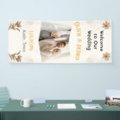 Elegante moderne ontwerp welkomstfoto bruiloft spandoek (Beurs)