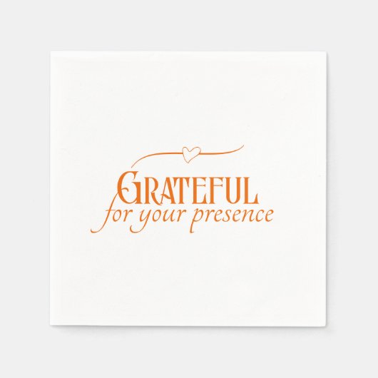 Elegante moderne Oranje typografie Herfst Thanksgi Servet (Voorkant)