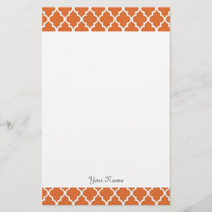 Elegante, moderne oranje vierbladige maatwerk briefpapier