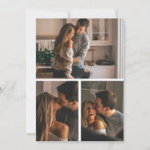 Elegante Moderne Overlay 4 Fototypografie Bruiloft Save The Date (Achterkant)