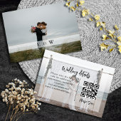 Elegante moderne overlay bruiloft details QR-code Informatiekaartje