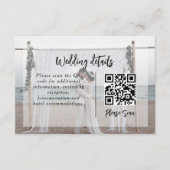 Elegante moderne overlay bruiloft details QR-code Informatiekaartje (Voorkant)