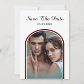 Elegante moderne paar foto bruiloft personaliseren save the date (Voorkant)