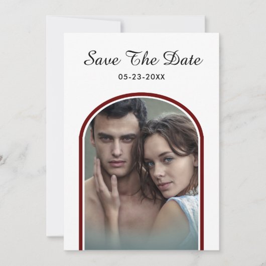 Elegante moderne paar foto bruiloft personaliseren save the date (Voorkant)