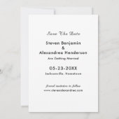 Elegante moderne paar foto bruiloft personaliseren save the date (Achterkant)