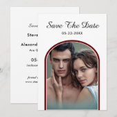 Elegante moderne paar foto bruiloft personaliseren save the date (Voorkant / Achterkant)