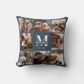 Elegante moderne paar fotocollage gepersonaliseerd kussen (Voorkant)