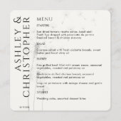 Elegante moderne paardenbloem rook zwart bruiloft menu (Voorkant)