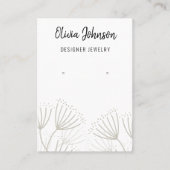 Elegante moderne paardenbloem sieraden oorbel disp visitekaartje (Voorkant)
