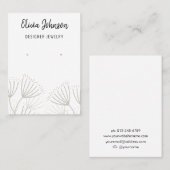 Elegante moderne paardenbloem sieraden oorbel disp visitekaartje (Voorkant / Achterkant)