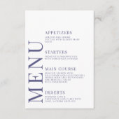 Elegante moderne paarse bloem bruiloft menukaarten informatiekaartje (Voorkant)