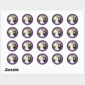 Elegante moderne Paarse bruiloft dank u foto Ronde Sticker (Vel)