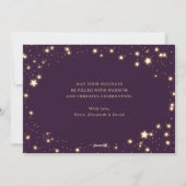 Elegante moderne Paarse foto Merry Christmas Kaart (Achterkant)