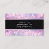 Elegante moderne paarse glitter druppelt spijkers visitekaartje (Achterkant)