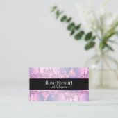 Elegante moderne paarse glitter druppelt spijkers visitekaartje (Staand voorkant)