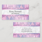 Elegante moderne paarse glitter druppelt spijkers visitekaartje (Voorkant / Achterkant)