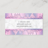 Elegante moderne paarse glitter druppelt spijkers visitekaartje (Achterkant)