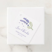 Elegante moderne Paarse lavendel bloemenbruiloft Bedankjes Labels (In situ)