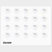 Elegante moderne Paarse lavendel bruiloft gunst Hart Sticker (Vel)