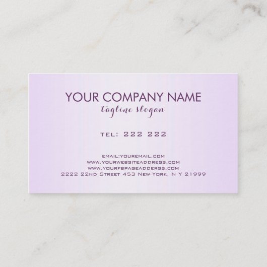 Elegante moderne Paarse make-up artiest Visitekaartje (Achterkant)