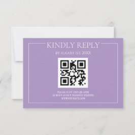 Elegante moderne paarse pastel trouwkaart RSVP kaartje