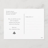 Elegante moderne Paarse sneeuwvlok Vrolijk kerstfe Feestdagenkaart (Achterkant)