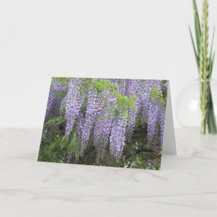 Elegante moderne paarse Wisteria bloemen Beterscha Kaart