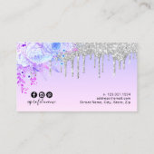 Elegante moderne paarse zilverwimpers visitekaartje (Achterkant)
