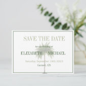 Elegante moderne palmbomen trouwkaart 'Save the Da Save The Date (Staand voorkant)