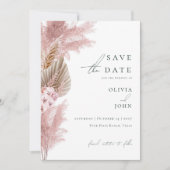 Elegante Moderne Pampas Grass Wedding Save the Dat Kaart (Voorkant)