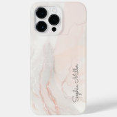 Elegante Moderne Parel Marmer Roze Goud Met Naam Case-Mate iPhone Case (Achterkant)