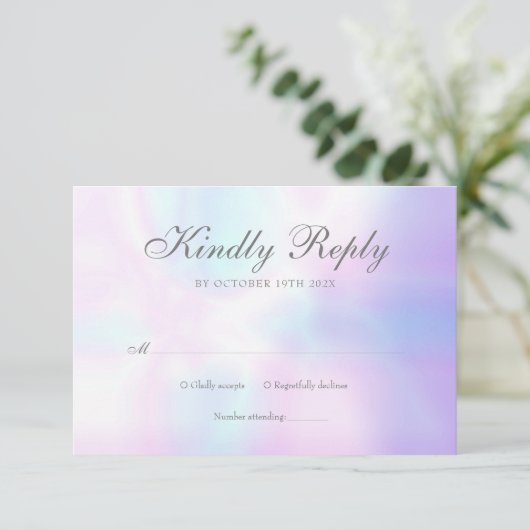 Elegante moderne parel RSVP Kaartje (Staand voorkant)