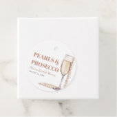 Elegante moderne parels en Prosecco Bruidsdouche Bedankjes Labels (In situ)