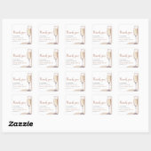 Elegante moderne parels en Prosecco bruidsdouche Vierkante Sticker (Vel)