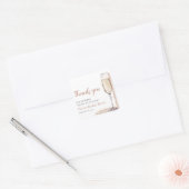 Elegante moderne parels en Prosecco bruidsdouche Vierkante Sticker (Envelop)